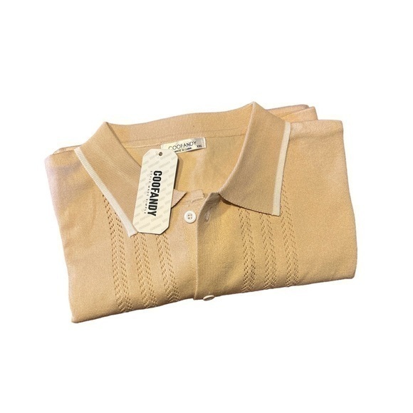 COOFANDY Men's Knit Short Sleeve Button Down Casual Summer Shirt - XXL - Picture 1 of 3